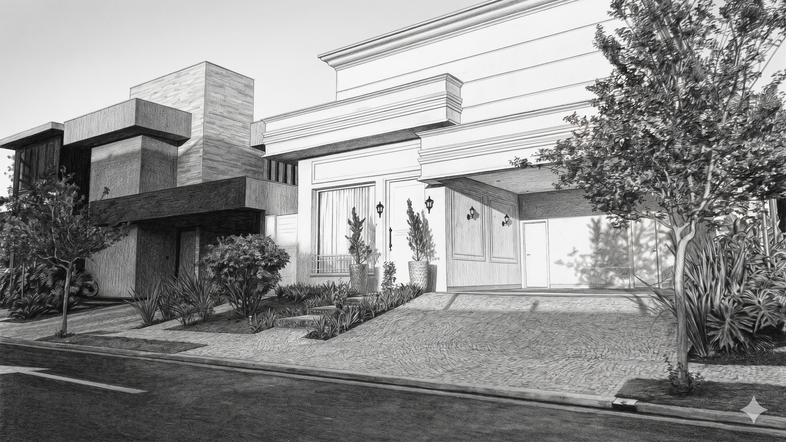 Projeto residencial — fachada moderna térrea